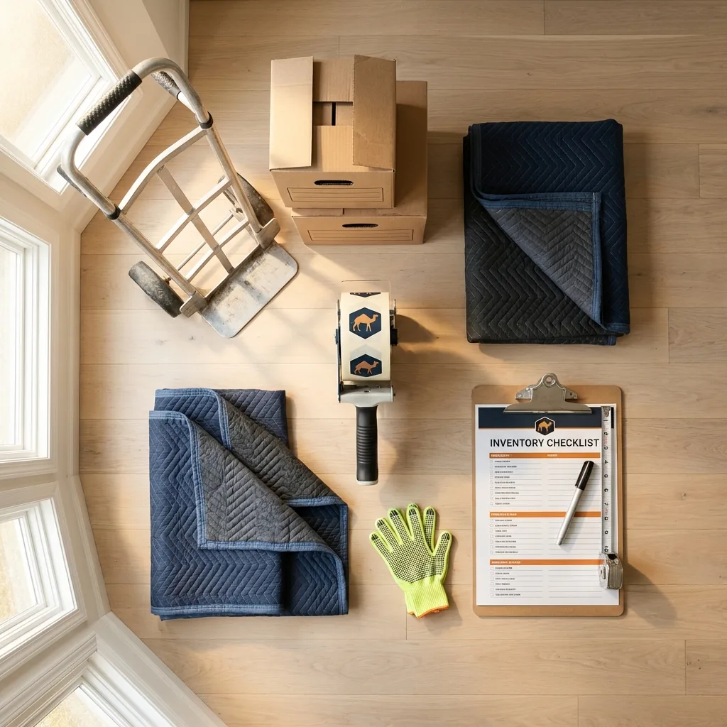 Professional moving supplies and packing materials layout for Peachtree Corners residential relocations